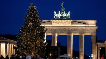 Licht angeknipst: Weihnachtsbaum vor dem Brandenburger Tor leuchtet