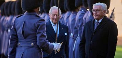 frank-walter steinmeier: regenschirm als gastgeschenk für könig charles
