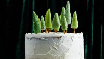 Winterwunderland-Torte mit Marzipanwald