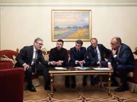 Treffen in London : Europäer wollen Ukraine-Plan gemeinsam aufbauen