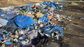 Umweltsünde in der Wuhlheide: Mülldeponie neben Zelten von Obdachlosen