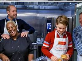 wie einst diana: prinz william und prinz george kochen mit obdachlosen