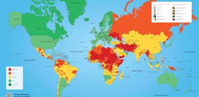 risk maps 2026: diese reiseländer sind am gefährlichsten - und diese am sichersten