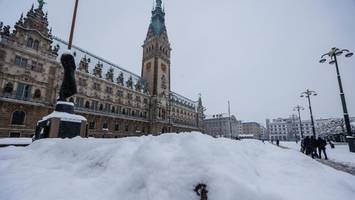 schneeschicht vor hamburger rathaus – und wer macht das weg?