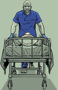 medizin: ein bisschen würde im kalten neonlicht