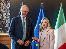 bundespolitik: merz reist mit zehn ministern zu meloni