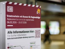 Streckensperrung ab 6. Februar: Was Bahn-Reisende in Nürnberg und Regensburg wissen müssen