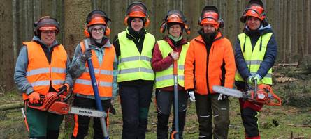 Motorsägenkurs nur für Frauen? In diesem Wald wird eine der letzten Männerdomänen erobert