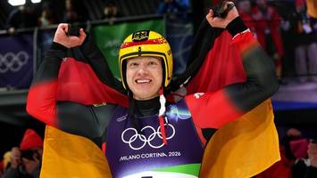 Viermal Bahn-Rekord: Rodler Langenhan holt erstes Olympia-Gold für Deutschland