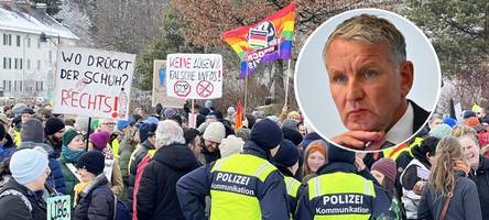 3500 Menschen demonstrieren gegen Björn Höcke in Lindenberg im Allgäu: Alle Entwicklungen im Newsblog