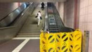 Warten auf Ersatzteile: Auch in Frankfurt stehen viele Rolltreppen still