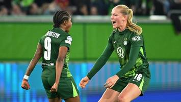 champions league: wolfsburg-frauen legen heimsieg gegen favorit lyon vor