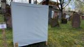 welterbe schum-stätten: sanierung unter hauben auf altem jüdischen friedhof in mainz