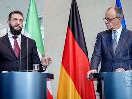 besuch in deutschland: merz und al-scharaa sprechen über rückkehr von 80 prozent der syrer
