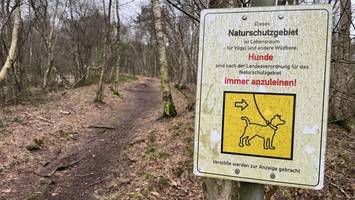 „die wege dürfen nicht verlassen werden und hunde müssen an der leine bleiben“