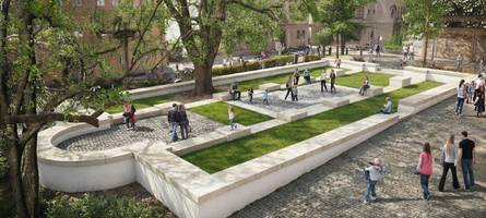 der domplatz: wo früher kaiser empfangen wurden, stehen heute bauzäune