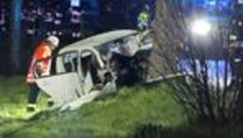 Auto prallt gegen Baum: 18-Jähriger stirbt bei Unfall - vier weitere Verletzte