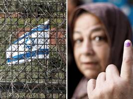 westjordanland: wählen hinter stacheldraht