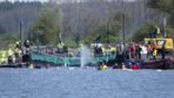 Buckelwal in Ostsee: Buckelwal vor Ostseeinsel Poel liegt für Weitertransport in Schute