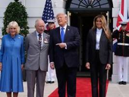 charles und camilla in den usa: trump verabschiedet den größten könig