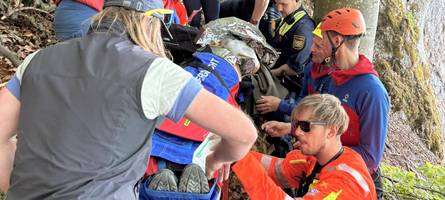 Teamwork am Berg: Rettungskräfte an Land, auf dem Wasser und in der Luft helfen Wanderer am Weißensee