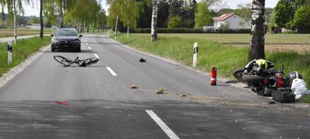 tödlicher unfall: motorrad- und radfahrer prallen bei schwabmünchen zusammen