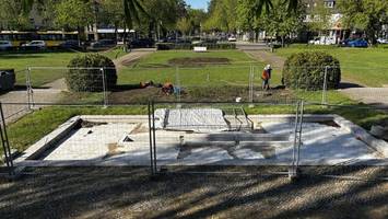 Noch in diesem Monat: Rechteckbrunnen auf Ludolfingerplatz sprudelt wieder