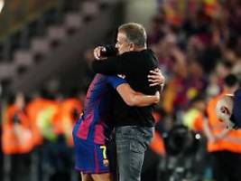Emotionale Momente für Flick: Historischer Coup: FC Barcelona macht Meistertitel im Clásico perfekt