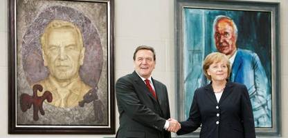 Kanzler-Galerie: Angela Merkel und Olaf Scholz zögern mit ihren Porträts