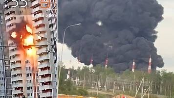 Videos sollen riesigen Drohnenangriff in Moskau zeigen