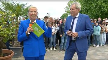 Regieanweisungen im „Fernsehgarten”: Andrea Kiewel zeigt ihre Moderationskarten