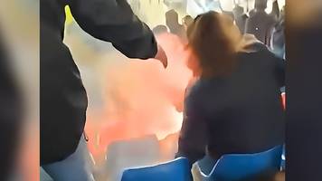 Spiel in 3. Liga: Video zeigt, wie Feuerwerksrakete in Fanblock geworfen wird