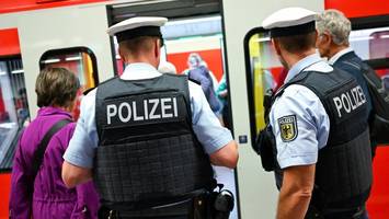 Mann pöbelt in fahrender S-Bahn, schlägt Frau und beleidigt Polizisten
