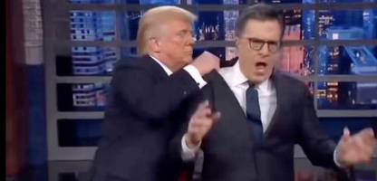 USA: Weißes Haus zeigt KI-Clip – Donald Trump wirft Stephen Colbert in Mülltonne