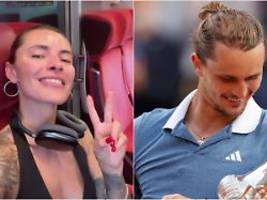 Der Dackel gratulierte vor ihr: Sophia Thomalla kann endlich mit Alexander Zverev feiern