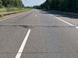 verkehr behindert: hitze lässt asphalt auf der a13 aufblähen