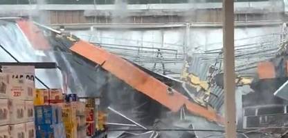 New Jersey: Supermarktdecke stürzt nach starken Regenfällen ein - Video