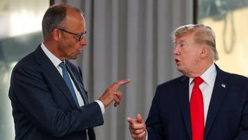 als donald trump mit charlotte merz plaudert, fliegen seine raketen auf iran