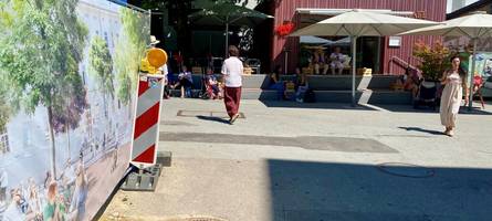 „Manchem Gast ist es zu laut“: Was Gastronomen zur Großbaustelle am Stadtmarkt sagen