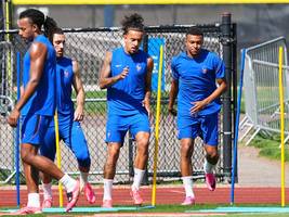Frankreichs Trainingsquartier in Boston: Der WM-Favorit trainiert hinterm Zucchini-Stand links