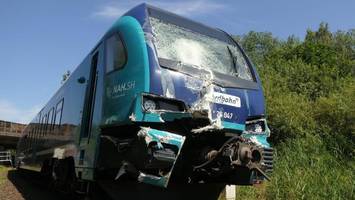 Nordbahn rammt Traktoranhänger: 64 Passagiere aus Zug evakuiert