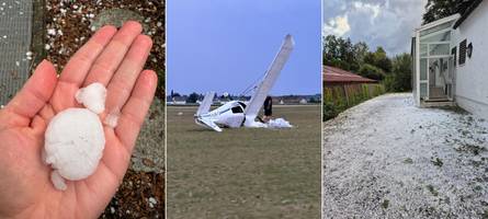 Hagel und Orkanböen zerstören Flugzeug: Schweres Unwetter tobt übers Unterallgäu