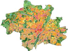 Stadtklimaanalyse für München: Die Theresienwiese leuchtet schon dunkelrot